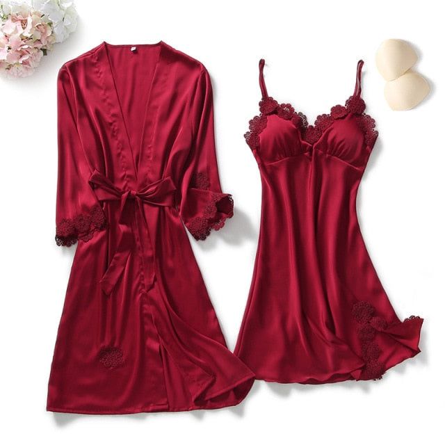 Premium Quality Two Piece Night Suit - Gown Style